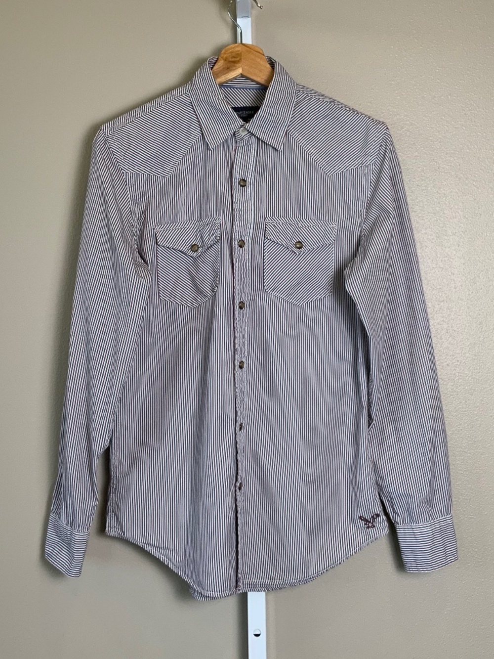American Eagle Outfitters Vintage Fit Striped Western Shirt